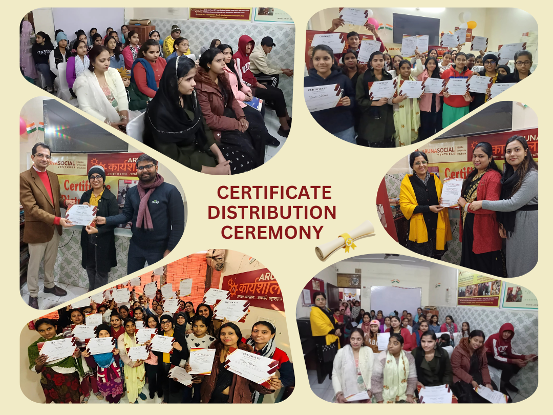 ArunaSocial Ventures certificate distribution ceremony 2025